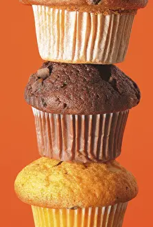 Empty Bakery Display Prints: Three muffins, stacked