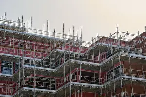 Construction Work In Europe Prints: Multi-storey building under construction