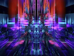 Symbolic Picture Representation Prints: Multicolor technology style background