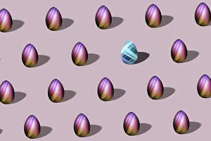 Easter Egg Pattern Prints: Multicolored Easter egg pattern made