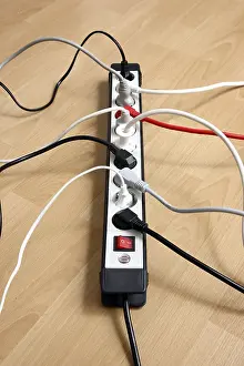 High Voltage Electrical Wire Prints: Multiple outlet strip, for connection of multiple electrical devices