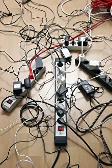 Electricity Tariff Prices Prints: Multiple power strips for connection of multiple electrical devices