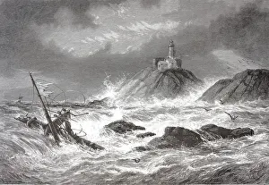 Welsh Lighthouses Prints: Mumbles Lighthouse, completed in 1794