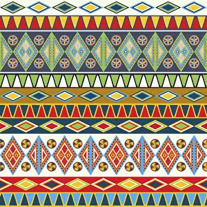 Colorful Geometric Patterns Prints: Najdi style vector seamless pattern