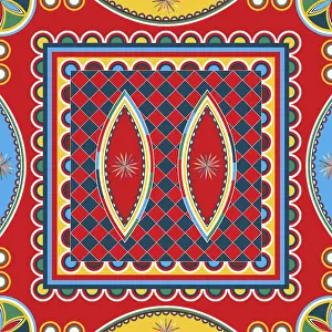 Prints of Najdi style vector seamless pattern Saudi Arabia Prints: Najdi Style Vector Seamless Pattern Print