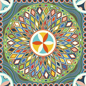 Prints of Najdi style vector seamless pattern Saudi Arabia Prints: Najdi Style Vector Seamless Pattern Print