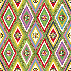Prints of Najdi style vector seamless pattern Saudi Arabia Prints: Najdi Style Vector Seamless Pattern Print