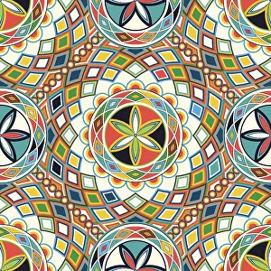 Prints of Najdi style vector seamless pattern Saudi Arabia Prints: Najdi Style Vector Seamless Pattern Print