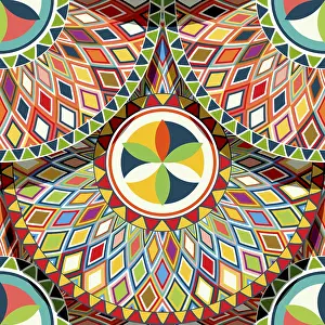 Prints of Najdi style vector seamless pattern Saudi Arabia Prints: Najdi Style Vector Seamless Pattern Print