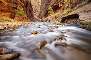 Rock Formation Erosion Prints: The Narrows, constriction of the Virgin River