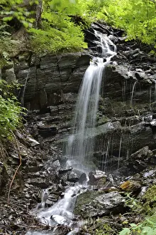 Uninhabited Mountain Torrent Prints: Natural course of a stream with waterfall