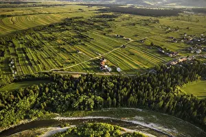 Eastern European Farmland Prints: Natural pattern in farm fields
