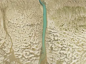 Bird Reserve Aerial Photography Prints: Network of channels and streams at low tide