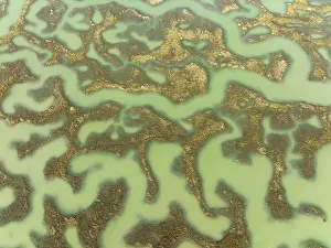 Low Tide In Andalusia Spain Prints: Network of channels and streams at low tide