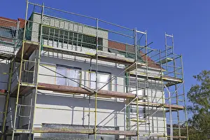 Residential Building Design Prints: New building with completed basic rendering of the exterior facade New building with completed basic rendering of
