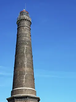 Deserted German Coastline Prints: New lighthouse, clinker brickwork