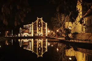 Central European Urban Landscape Prints: Night, lighting, Old Town, reflection