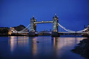 London River Thames Prints: Night view, Thames, Tower Bridge