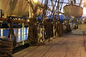 Sailing Ship Rigging Prints: Night at a windjammer