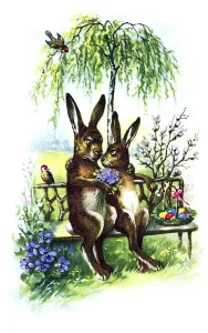 Easter Greeting Card Prints: Nostalgic greeting card for Easter