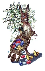 Easter Greeting Card Prints: Nostalgic greeting card for Easter