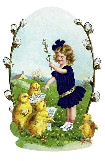 Vintage Easter Greeting Card Prints: Nostalgic greeting card for Easter