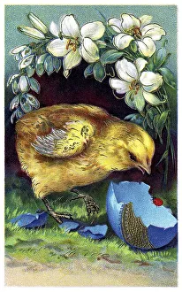 Easter Greeting Card Prints: Nostalgic greeting card for Easter