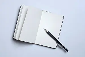 Deserted Office Prints: Notebook and mechanical pencil, memory aid