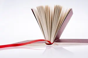 White Studio Photography Prints: Notebook open a white background
