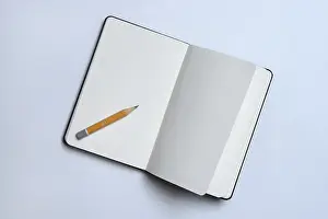 Office Supplies Isolated Prints: Notebook and pencil, memory aid