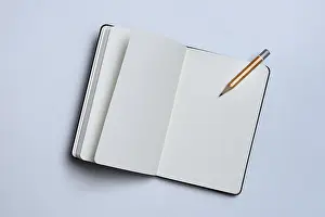 Office Supplies Prints: Notebook and pencil, memory aid