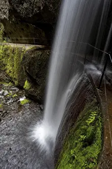 Madeira Island Scenery Prints: Nova waterfall and Moinho in a gorge