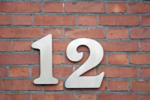 Red Brick Construction Prints: Number, 12, number, bricks, red
