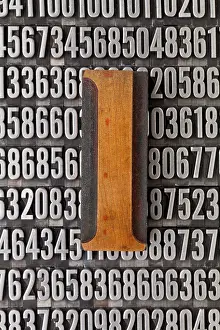 White Background Typography Prints: Number one - numerical abstract