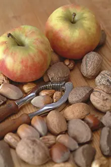 Nut Cracker Prints: Nuts, apples, walnuts, hazelnuts, nut-cracker