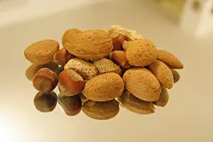 Legume Nutrition Facts Prints: Nuts on a mirror