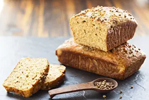 Baked Goods Nutrition Prints: Oat bran bread with coriander