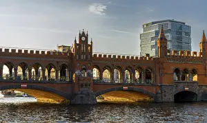 Central Europe Evening Scene Prints: Oberbaum Bridge in the evening sun