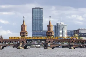 Stone Arch Bridge Europe Prints: Oberbaum Bridge with underground