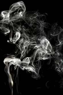 Smoke On Black Background Prints: Object on black - smoke close up