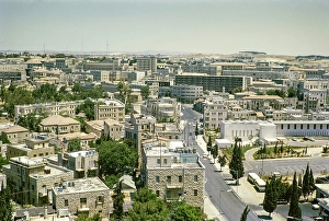 Deserted Streets Of Jerusalem Prints: Oblique view from an elevated position over the city of Jerusalem