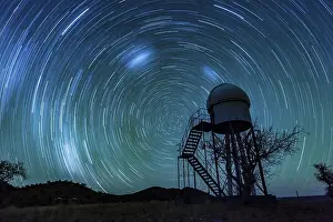 Starry Night Sky Namibia Prints: Observatory under a starry sky