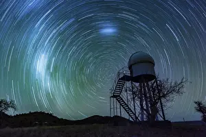 Starry Night Sky Africa Prints: Observatory under a starry sky