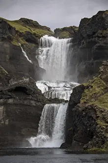 Icelandic Highlands Landscape Prints: Ofaerufoss waterfall, Eldgja or Eldgja fire gorge