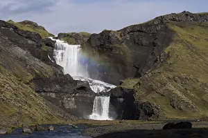 Icelandic Highland Scenery Prints: Ofaerufoss waterfall, Eldgja or Eldgja fire gorge