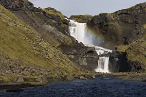 Fjallabak Nature Reserve Prints: Ofaerufoss waterfall, Eldgja or Eldgja fire gorge