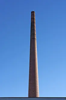 Abandoned Industrial Plant Prints: Old actory chimney made of bricks