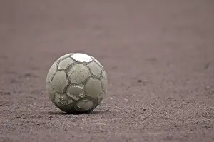 Deserted Sports Ground Prints: Old ball