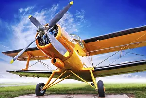 Blue Sky Aviation Prints: old biplane against a blue sky