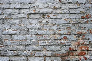 Deserted Building Architecture Prints: Old brick wall texture background